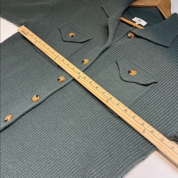 Entro Teal Ribbed Knit Cardigan Size Medium - Picture 6 of 9